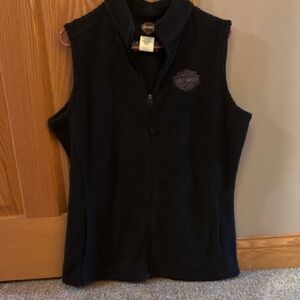 Harley-Davidson Black Sleeveless Zip Vest